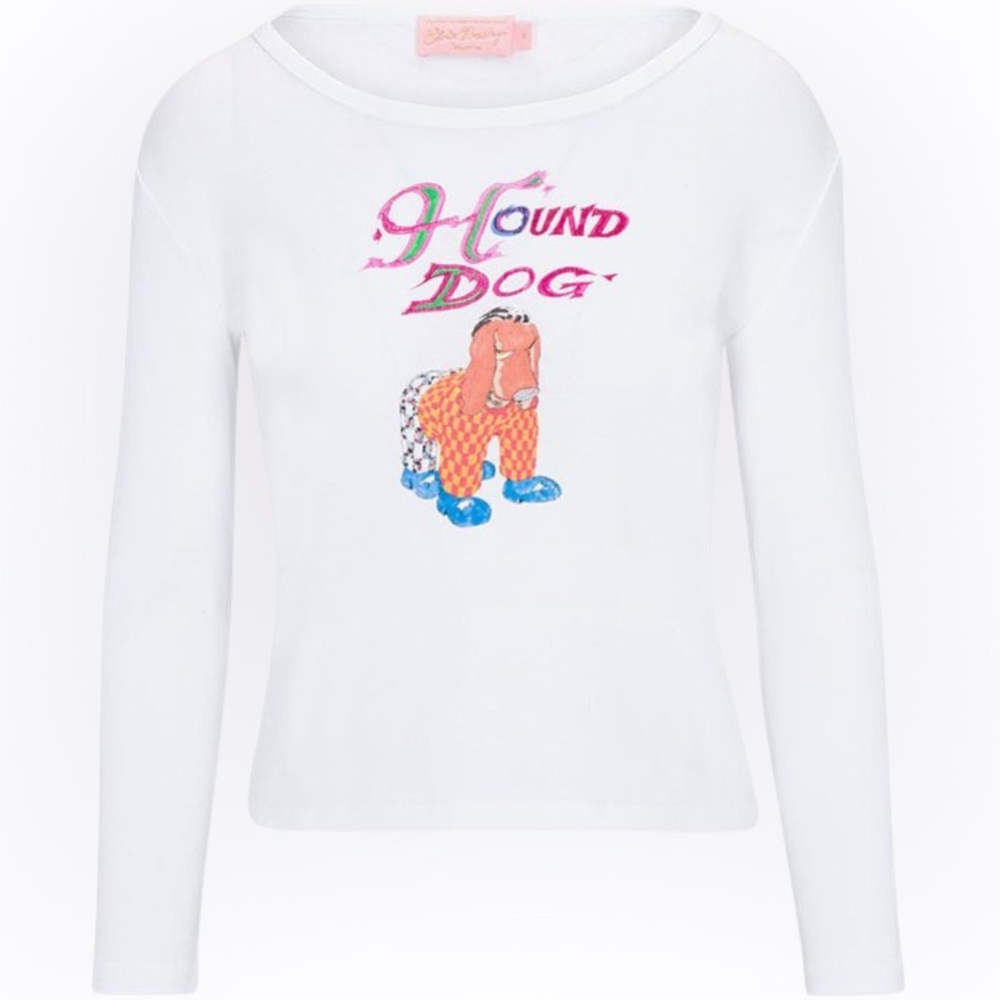Realisation Par x Elvis Presley White 'Hound Dog' Graphic Long Sleeve Tee